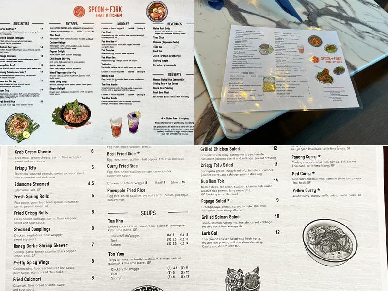 Spoon + Fork Thai Kitchen Menu