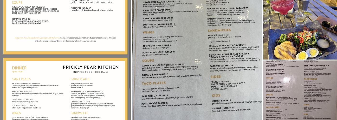 Prickly Pear Kitchen Menu