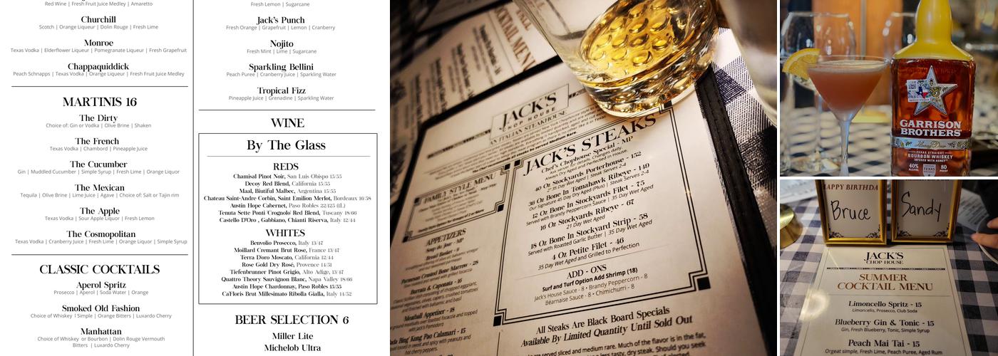 Jack's Chophouse Menu