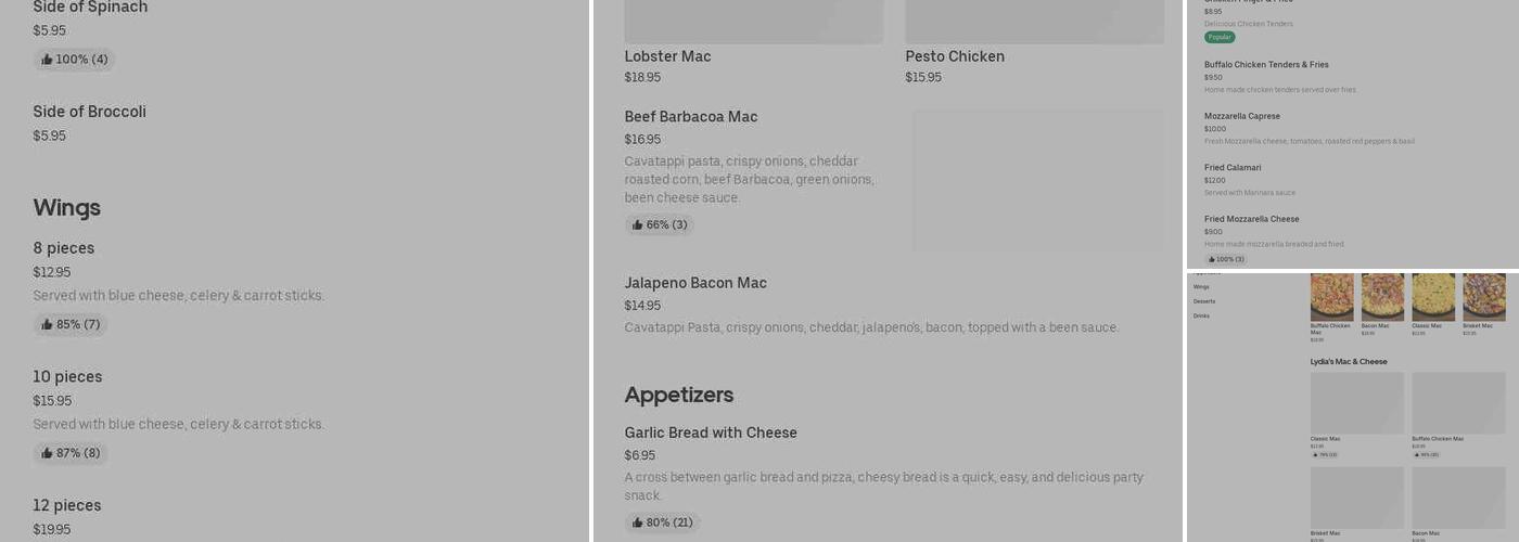 lydias new haven pizza Menu