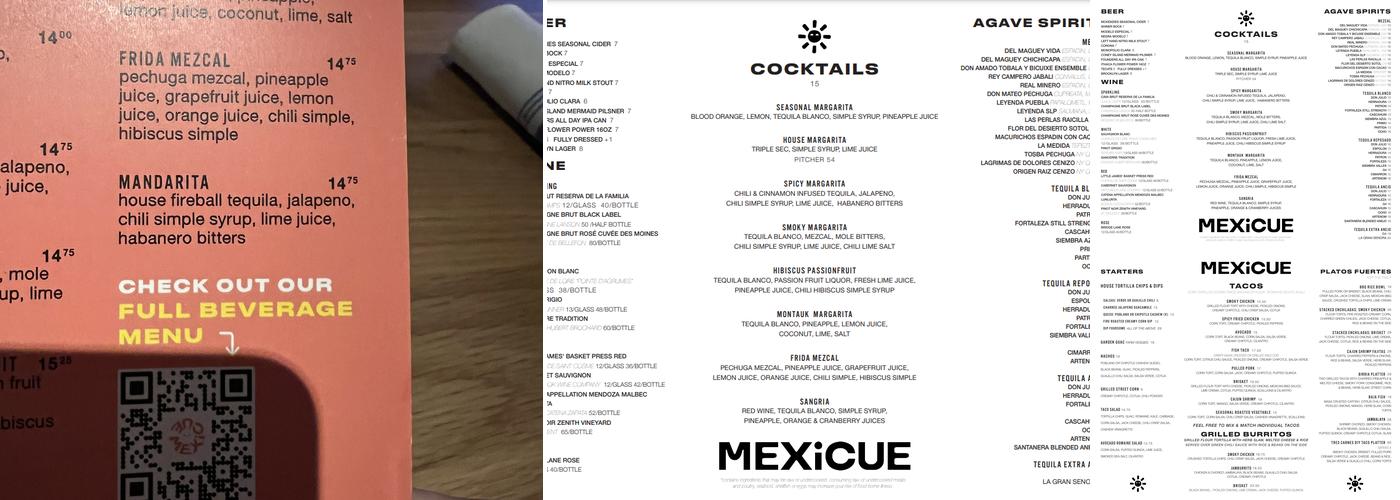 MEXiCUE Menu