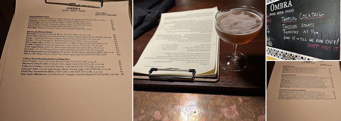 Ombra Menu