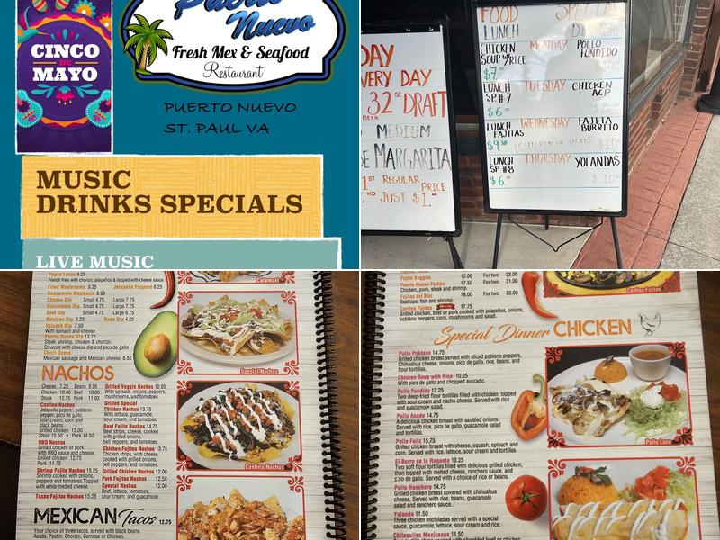 Puerto Nuevo Fresh Mex Menu