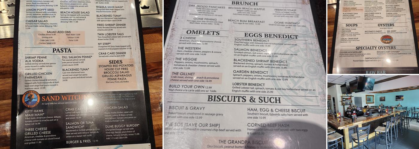 Driftwood Kitchen Menu