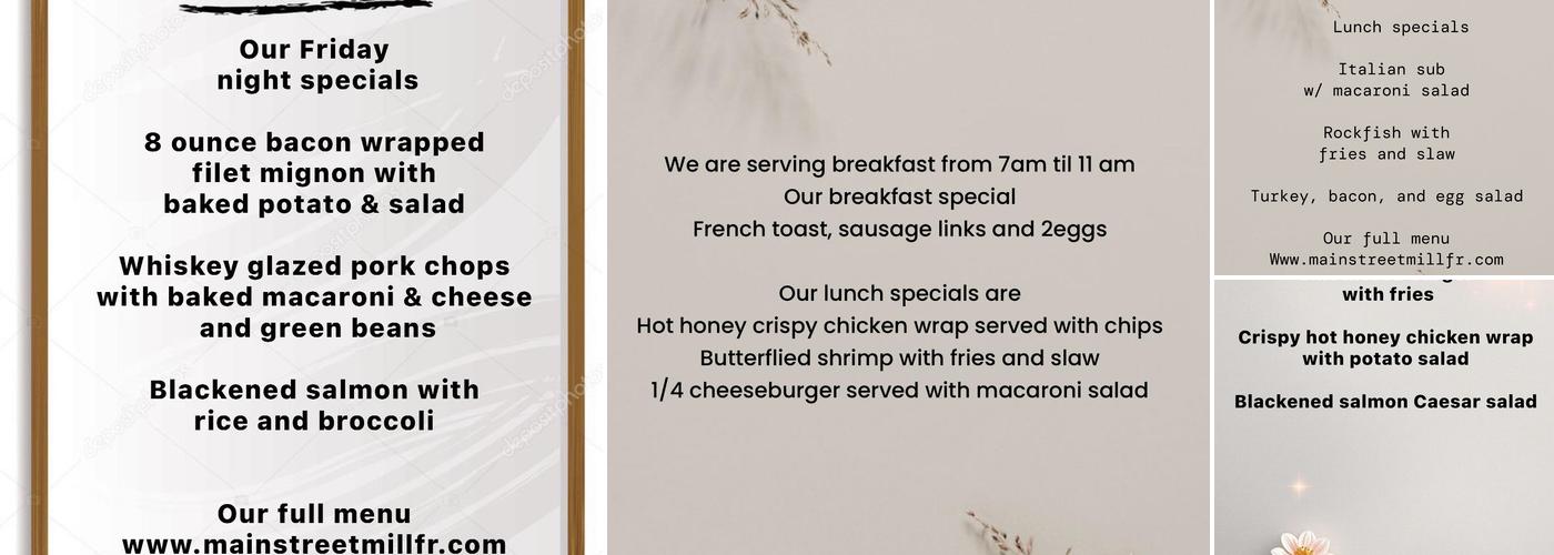 Proctor Biggs Feed Mill Menu