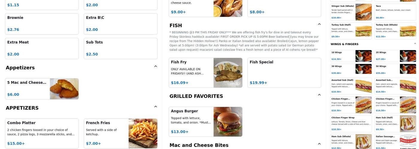 Fudd's House of Munch Menu