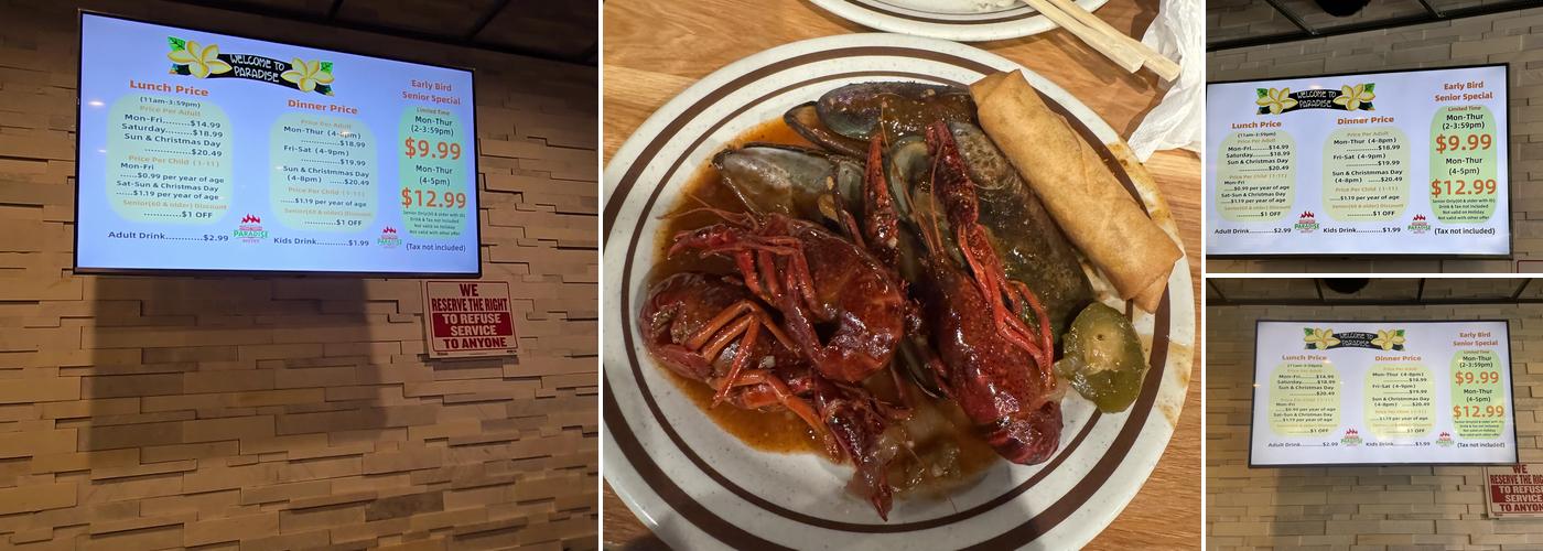 Paradise Buffet Menu