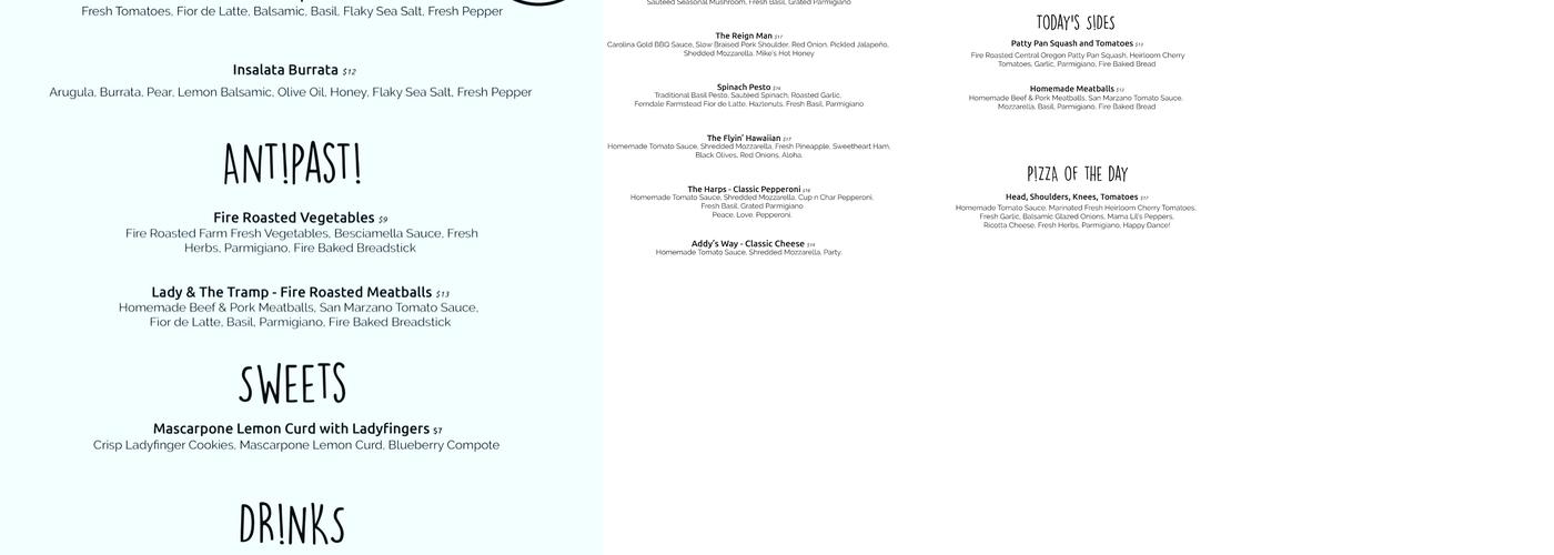 P!ZZA Menu