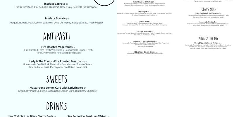 P!ZZA Menu