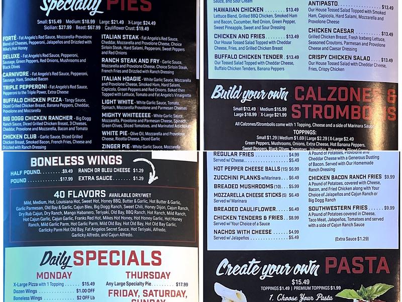 Fat Angelo's Pizzeria Smithfield Menu