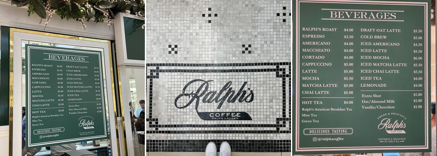 Ralph’s Coffee Menu
