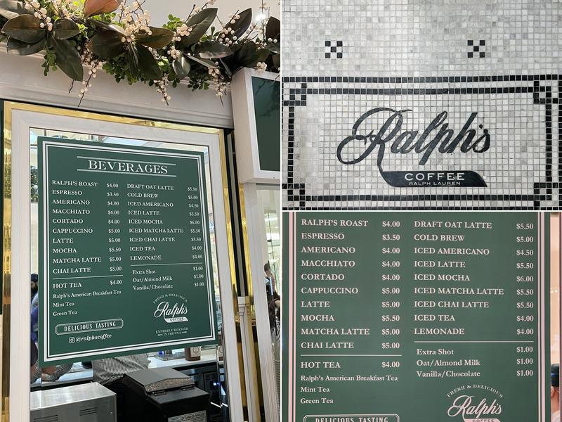 Ralph’s Coffee Menu