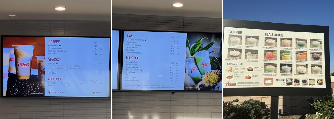 7 Leaves Cafe Menu