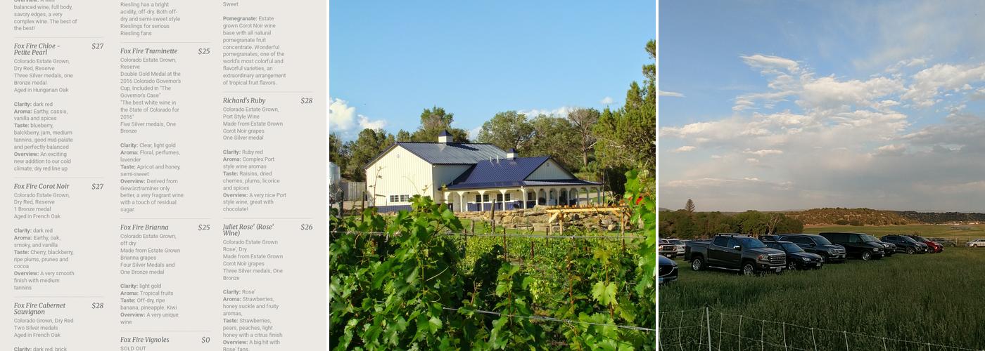Fox Fire Farms Menu