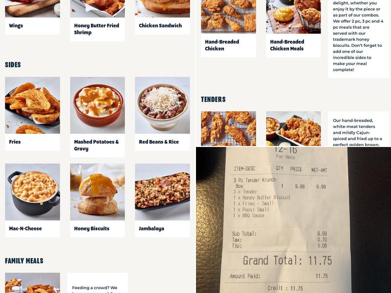 Krispy Krunchy Chicken Menu