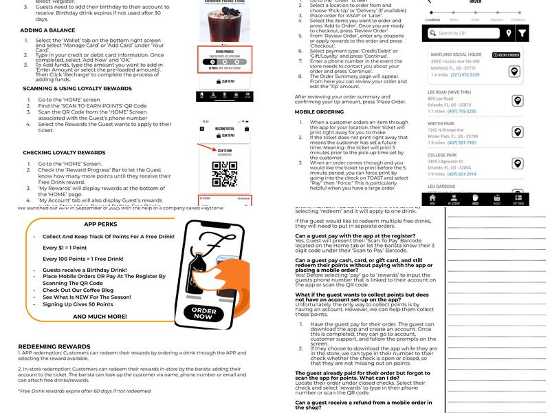 Foxtail Coffee - Downtown Winter Garden Menu