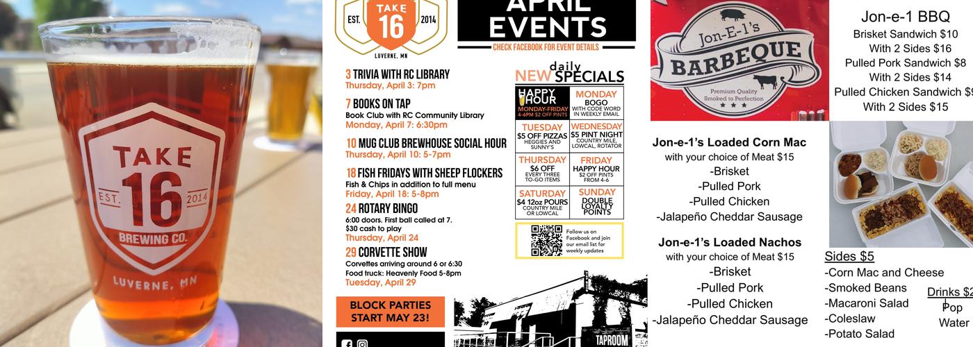 Take 16 Brewing Menu