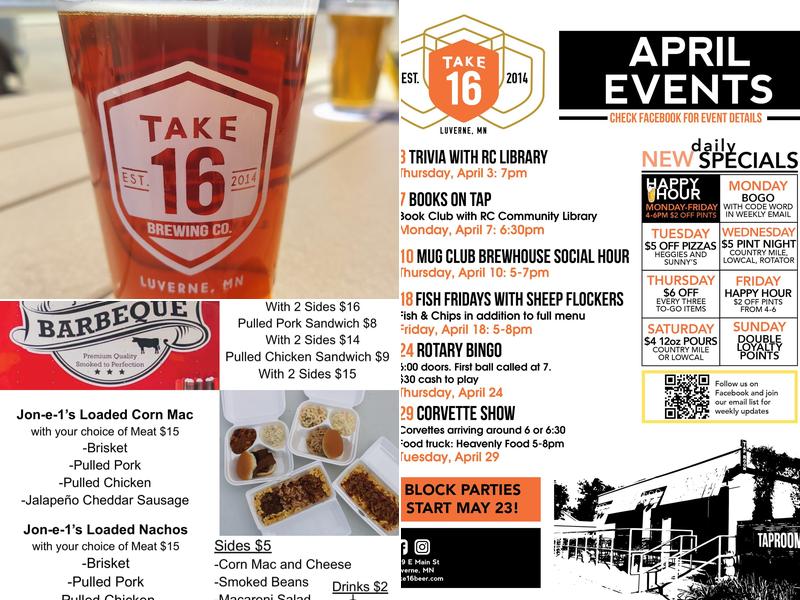 Take 16 Brewing Menu