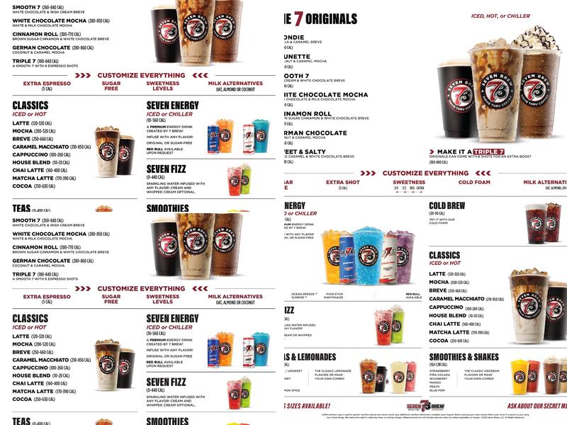 7 Brew Coffee Menu