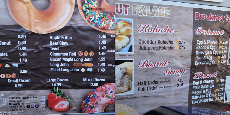 The Donut Palace Menu