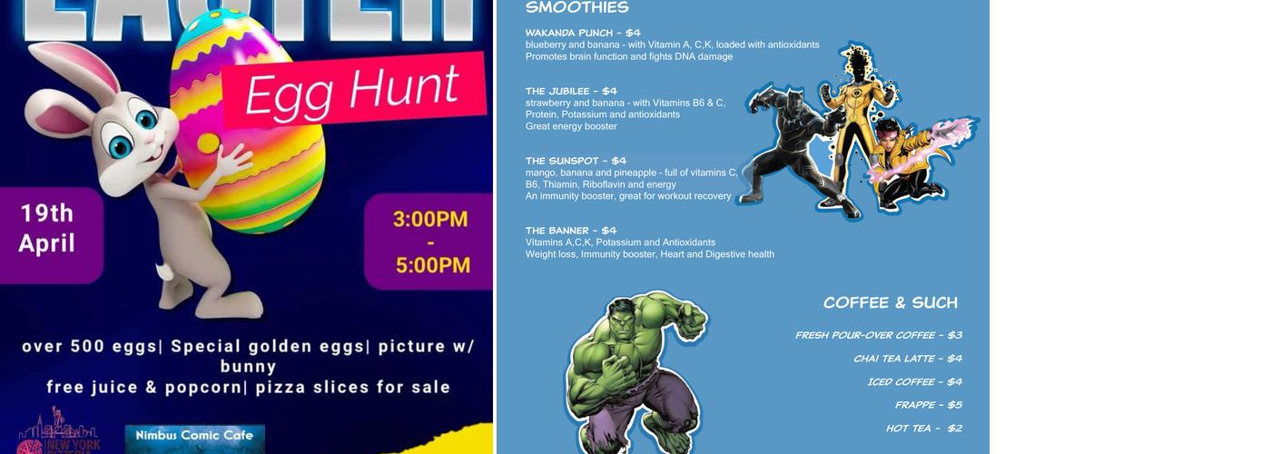 Nimbus Comic Cafe Menu