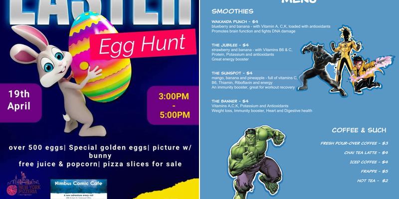 Nimbus Comic Cafe Menu
