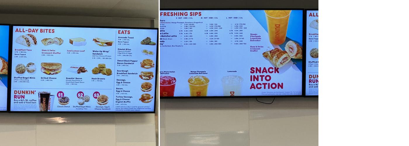 Dunkin' Menu