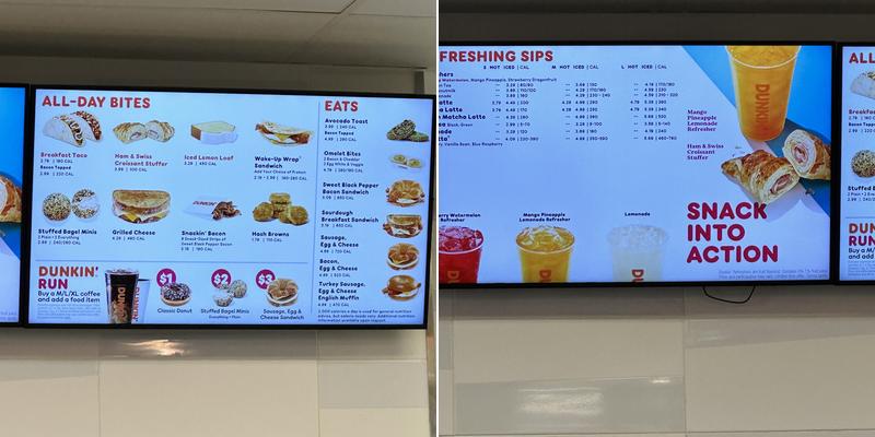 Dunkin' Menu