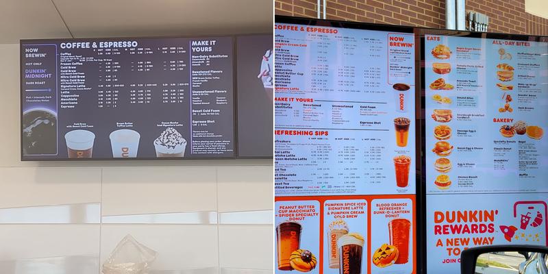 Dunkin' Menu