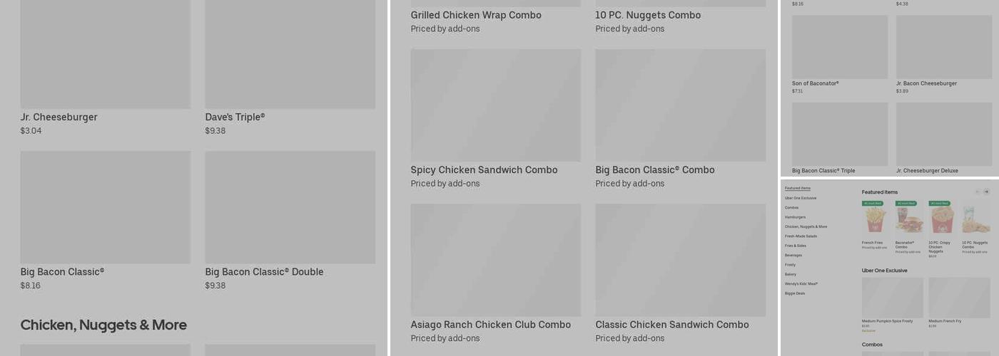 Wendy's Menu