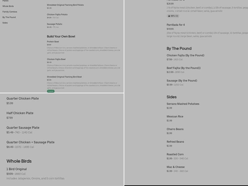 Flaming Bird By H-E-B Menu