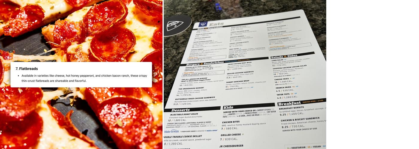 Topgolf Menu