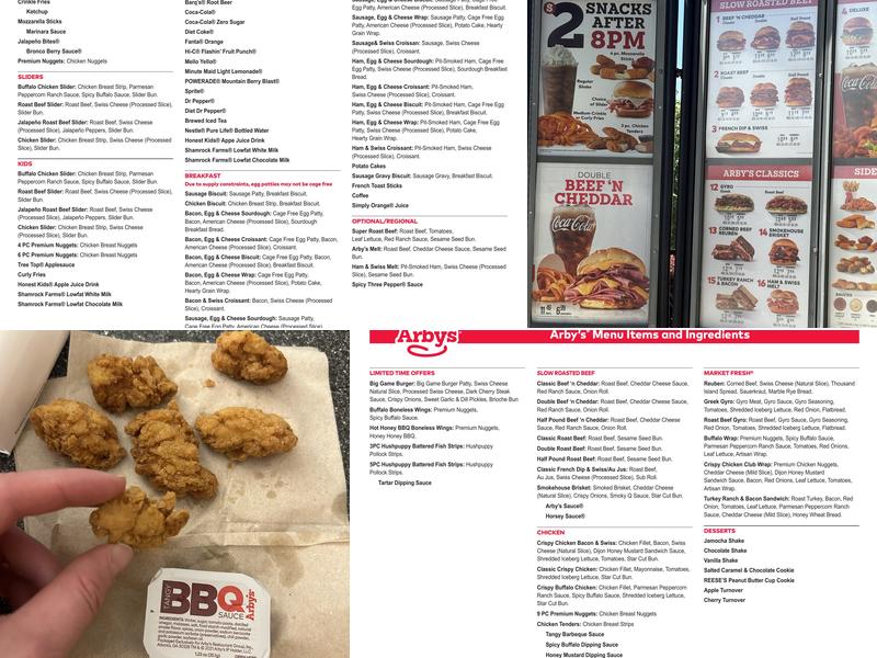 Arby's Menu