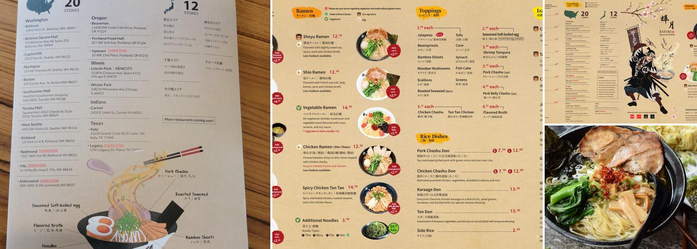 Kizuki Ramen & Izakaya (Alderwood) Menu