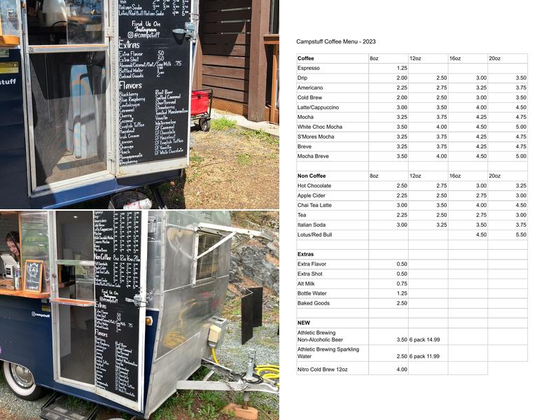 Campstuff Coffee Menu