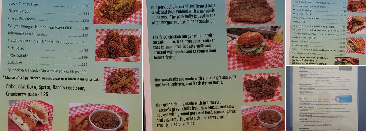 Crazy Otter Menu
