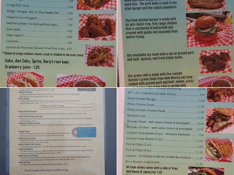 Crazy Otter Menu