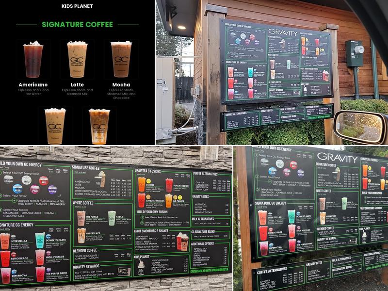 Gravity Coffee Menu
