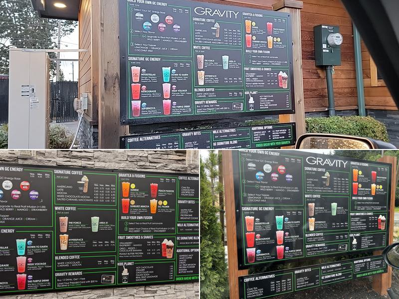 Gravity Coffee Menu