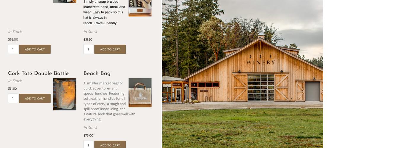 Port Townsend Vineyards Menu