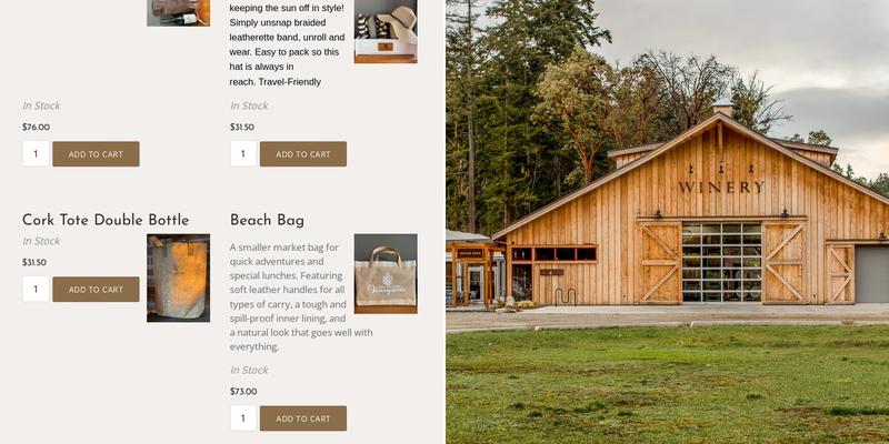 Port Townsend Vineyards Menu