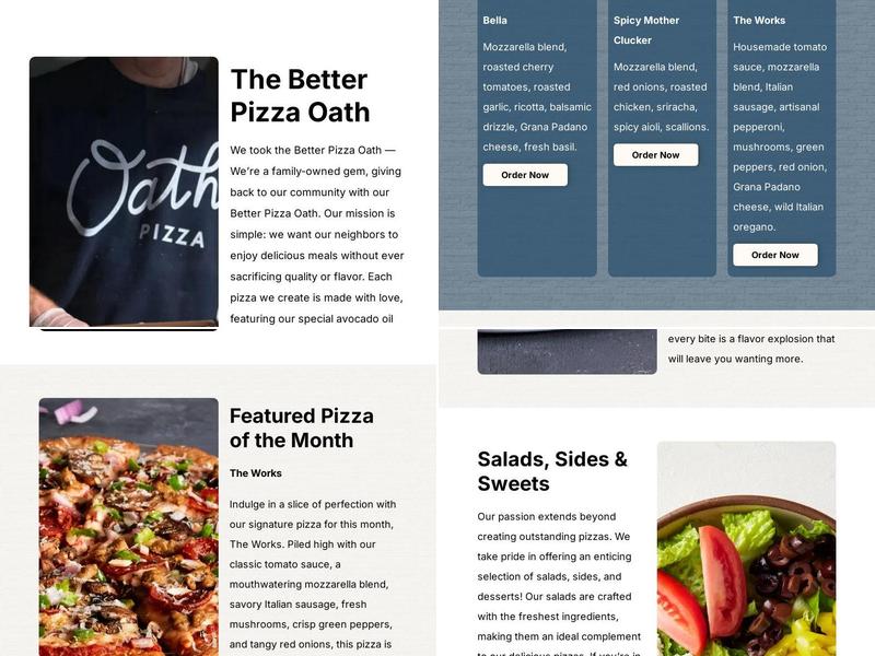 Oath Pizza - Poulsbo Menu