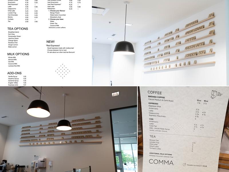 Comma Cafe Menu