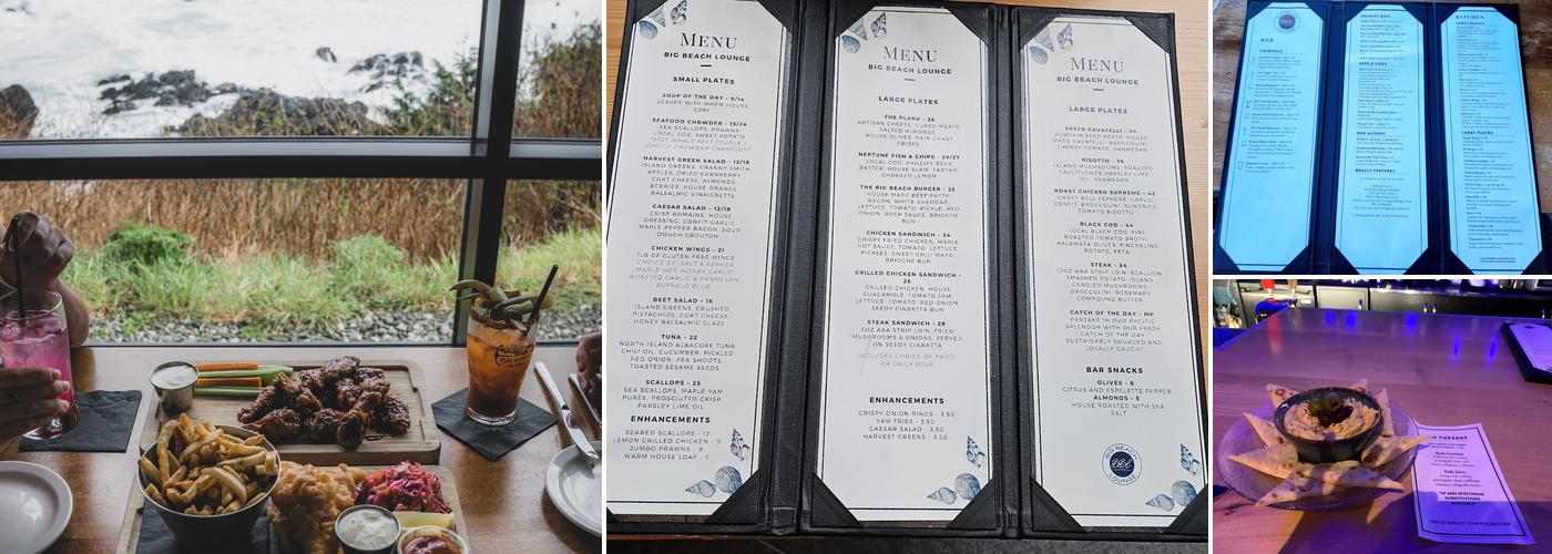 Big Beach Lounge Menu