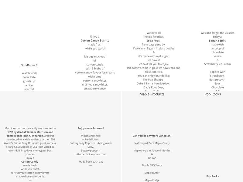 Coboconk Go-Karts & Mini-Putt Menu