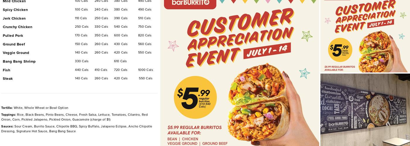 barBURRITO Menu