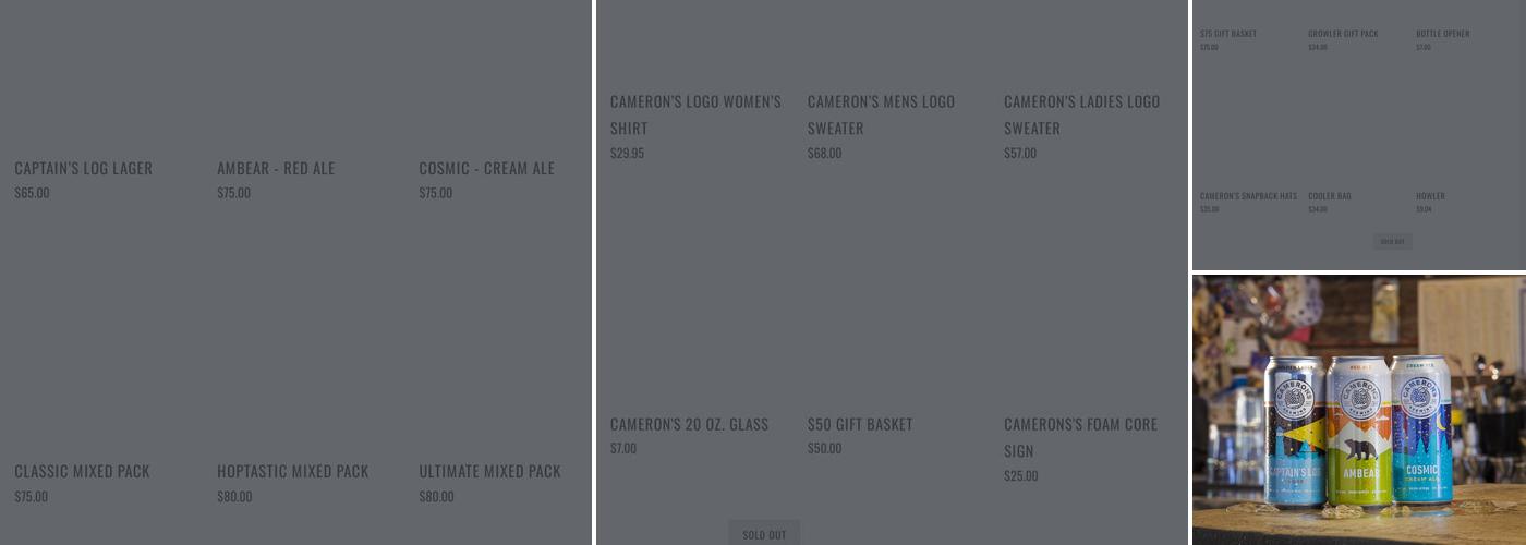 CAMERON'S Brewing Company Menu