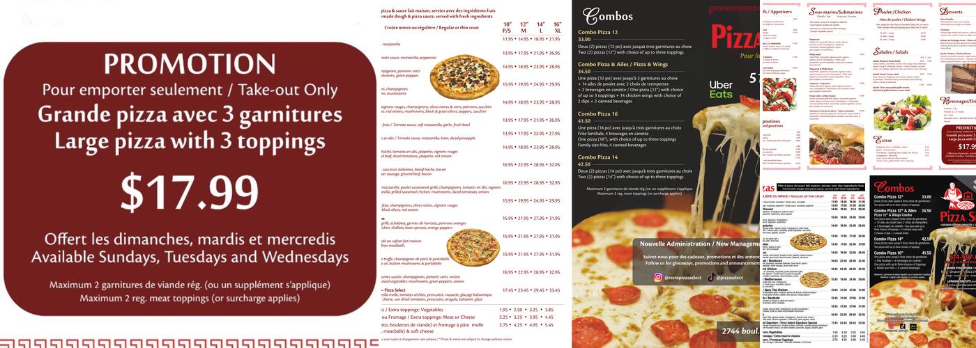 Pizza Select Menu