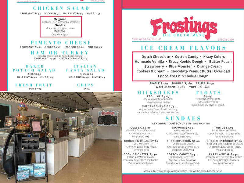 Frostings Bakery Menu