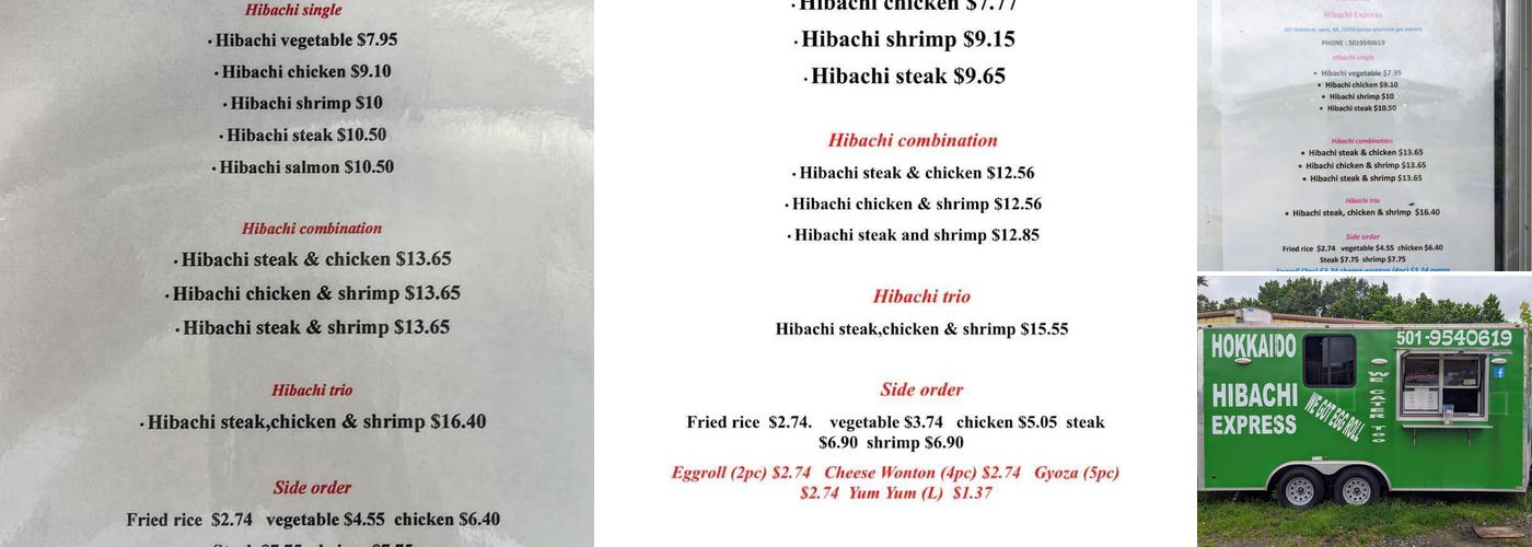 Hokkaido Hibachi Express Menu